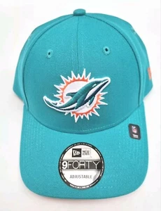 New Era Mens 9FORTY Miami Dolphins NFL Adjustable Cap - Turquoise - Picture 1 of 5