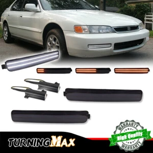 Smoked LED Parking Turn Signal Lights For 96-97 Honda Accord 2D Coupe, 4D Sedan - Picture 1 of 12