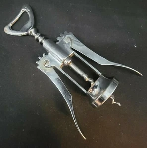 DE COLECCIÓN ~ Sacacorchos Botella de Vino de Acero Inoxidable/Vajilla de Bar/Cueva del Hombre Hecho en Italia - Imagen 1 de 12