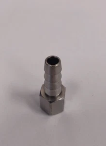 Stainless steel 316 thread to hose fitting, 1/8" Female NPT to 1/4" ID hose barb - Picture 1 of 2