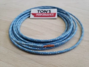 10 feet Vintage Braided Cloth Covered Primary Wire 16 gauge 16ga Blue w/ White - Picture 1 of 2