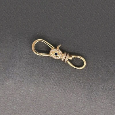 Blue Sapphire & Diamond Evil Eye Shape Dog Elongated Two Sided Clasp In 14k Gold - Image 1 of 4