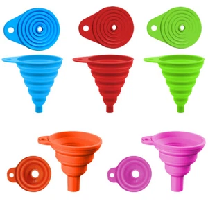 Embudo de cocina plegable de silicona para botella de agua aceite transferencia de líquido - Imagen 1 de 14