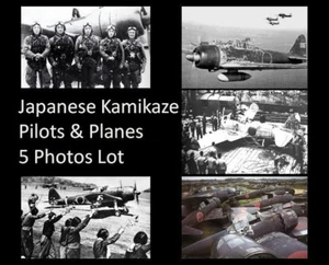 Japanese Kamikaze Pilots PHOTOS Zero Airplanes,Fighter, 5 PHOTO Lot,World War II - Picture 1 of 2
