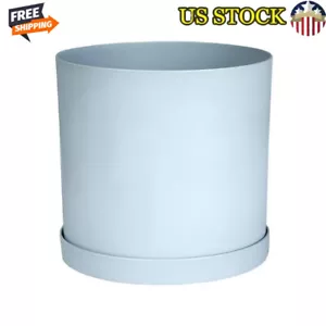 10-in Round Resin Planter W/ Saucer UV Resistant Herb Garden Indoor/Outdoor New - Picture 1 of 5