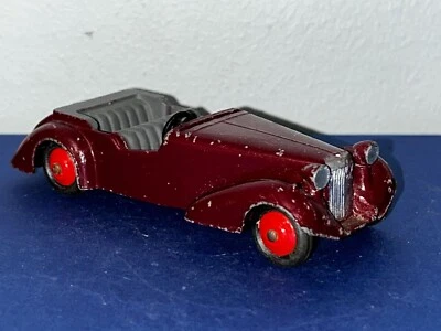 Vintage 1940's Dinky 1/43 diecast #38d Alvis Convertible Car Maroon - Image 1 of 4