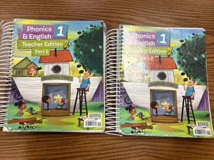 BJU Press Phonics and English 1, Teacher's Ed, 4th ed, Parts 1 and 2, Christian - Picture 1 of 24