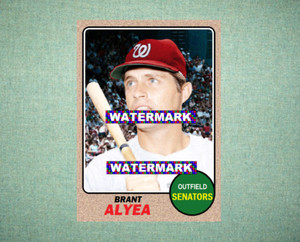 Brant Alyea Washington Senators 1968 Style Custom Baseball Art Card