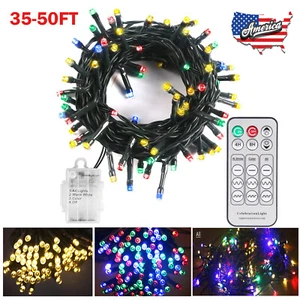 35-50FT Battery Powered String Lights 9 Modes Outdoor Garden Wedding Party Xmas - Picture 1 of 17