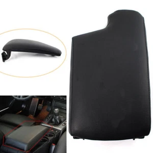 Leather Black Center Console Lid Armrest Cover For 2005-2012 2006 2007 BMW E90 - Foto 1 di 12