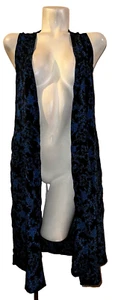 LULAROE Top Para Mujer Talla XS Joy Cover Up Azul Negro Estampado Poli Chaleco Plumero - Imagen 1 de 6