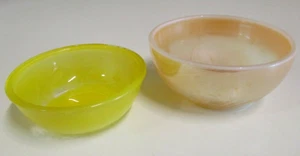 Pyrex and Fire King Peach Lustre Bowls - Yellow and Orange - Aus & US - Vintage - Picture 1 of 12