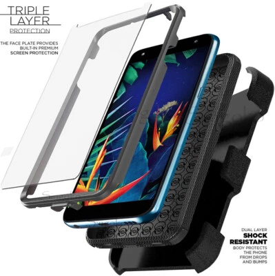 LG K40/K30/LG SOLO LTE/Premier Pro LTE Case Cover Clip Holster SCREEN PROTECTOR - Image 1 of 4