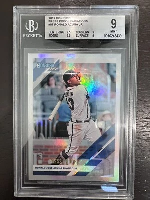 2019 Donruss Press Proof Variation Ronald Acuna Jr SSSP #4/5 - Image 1 of 2