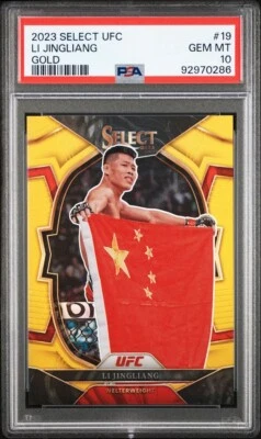 2023 Select UFC Li Jingliang Concourse Gold Prizm #/10 Welterweight PSA 10 - Image 1 of 3
