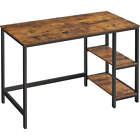 Vasagle Computer Desk With 2 Shelves Rustic Brown And Black Lwd47x particle boar