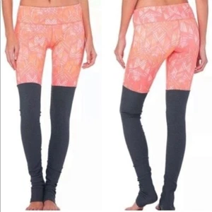 Alo Yoga Guava Indio Ribbed Leggings Orange Gray XS - Picture 1 of 8