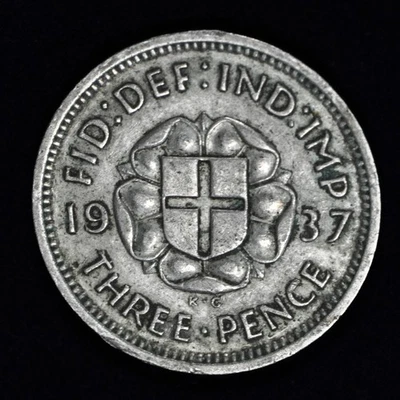 GB GEORGE VI PLATA (.500) TRES PENIQUES - 1937 ++ GRADO NÍTIDO! ++ [185-20] Foto 1 de 2