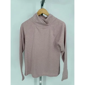Top deportivo de manga larga con cuello capucha jaspeado rosa malva talla M Apana para mujer - Imagen 1 de 7
