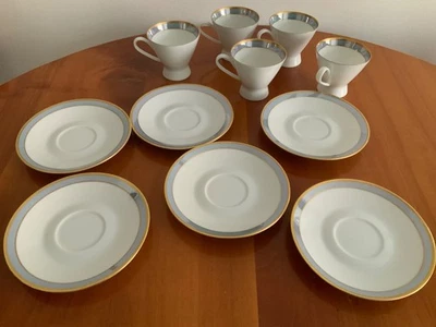 Vintage Rosenthal 5 Espressotassen und 6 Unterteller Form 2000 Gala blau Loewy - Bild 1 von 4