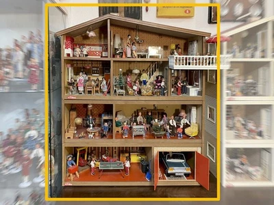 Lundby Puppenhaus mit mehreren Etagen voller Ausstattung - Bild 1 von 4
