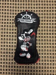 Copricapo golf Big Crazy Topolino nero rosso ricamato nuovo - Foto 1 di 2