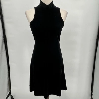 Sexy Vampiro Vintage Años 90 Ropa de Saltar Terciopelo Cuello Simulado Talla 7/8 Negro Elastizado Foto 1 de 4