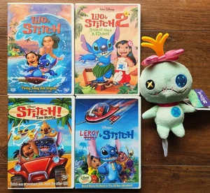 Disney Lilo and Stitch (4 DVD'S /Movies 1, 2, Stitch the Movie! & Leroy HTF OOP - Foto 1 di 10