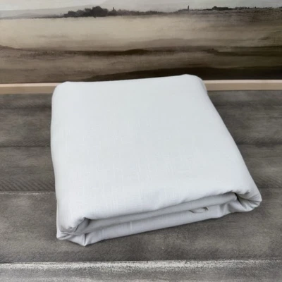 West Elm (1) Cotton Tie-Top Blackout Curtain Drape 48”x84” Whisper White Read - Image 1 of 4