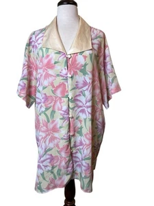 Vtg Victoria Secret Sleep Shirt Size M/L Gold Label Satin Floral Romantic - Picture 1 of 7