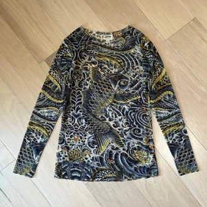 Jean Paul Gaultier x Target Sheer Tattoo Top Long Sleeve Women’s Large - Picture 1 of 6