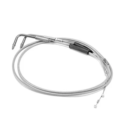  Extended Length Throttle Cable and Idle Cable Kit Stainless Steel 42" Chrome - Image 1 of 4
