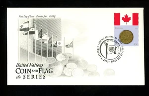 Postal History UN FDC NY #1039h Artcraft Coin Flag Series Canada 2012 - Picture 1 of 2