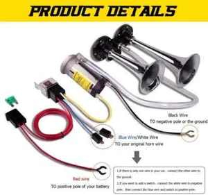 #1 Air Horn SUPER LOUD 150dB Conjunto De Compresor Para Bocina De Aire NUOVO - Foto 1 di 9