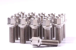 Titanium Lug Bolts 6AL4V Aerospace Grade 14x1.5 Ball Seat 38mm 20 pieces VW Audi - Picture 1 of 3