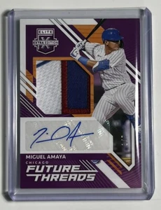 2021 Panini Elite Extra Edition Miguel Amaya Future Threads Patch Auto /7 - Picture 1 of 2