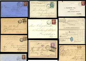 GB RAILWAY 1866-1947 POSTMARKS STATIONERY TPOs etc ...PRICED INDIVIDUALLY - Picture 1 of 29