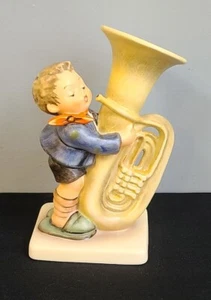 Goebel Hummel "Tuba Player" 6 Inch Tall Signed Figurine #437 Rare TMK7 1990's - Picture 1 of 3