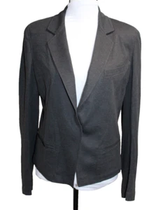Blazer Donna Karan Etiqueta Negra Un Botón Chaqueta Gris Rayón Mezcla Elástica Talla 8 - Imagen 1 de 6