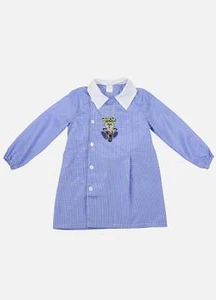 Kindergarten apron child kindergarten squares baby fantasy motorcycle bear - Picture 1 of 2