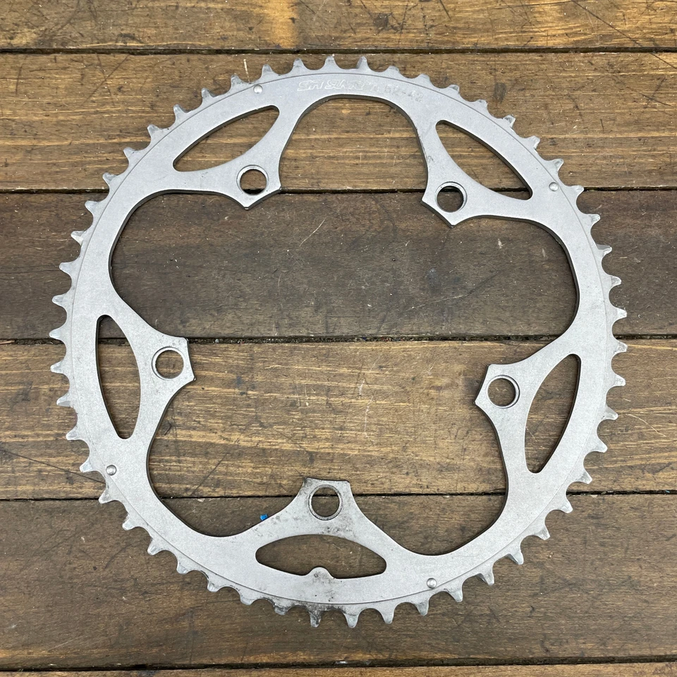 Plato Suntour Vintage 52 Dientes 130 BCD 52t Aleación Plata Anodizado Años 90 00 Foto 1 de 4