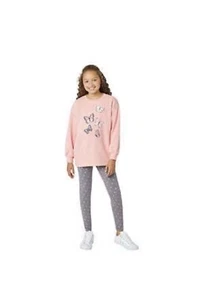 BCBG Girls 2 Piece Sweater and Legging Set Large 14/16 - Pink Butterflies - Picture 1 of 3