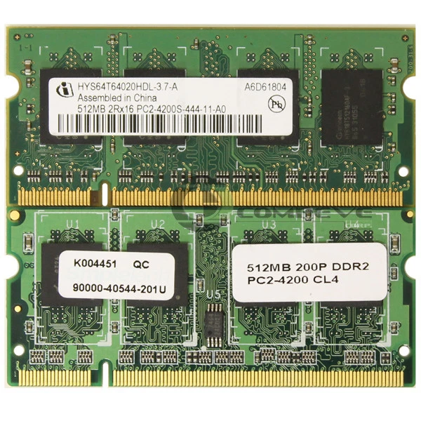 1GB (2x 512MB) PC2-4200 DDR2-533MHz CL4 200-pin SoDimm Memory Mobile - Image 1 of 1