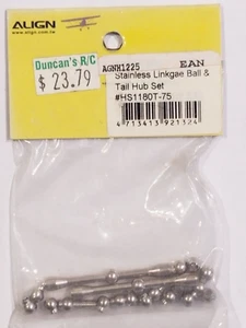 Align Trex450 AGNH1225 Stainless Linkage Ball & Tail Hub Set HS1180T-75 - Picture 1 of 1