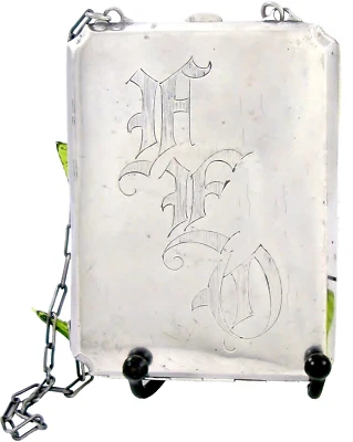 Cartera de baile compacta de plata de ley 925 WH Saart años 20 100G Foto 1 de 4