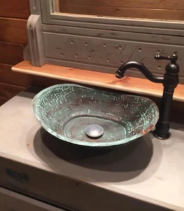 Rustic Aged Oxidized Green Patina Copper Bathroom Bathtub Sink Remodel Decor - Picture 1 of 6