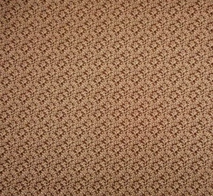 Civil War Reproduction Fabric By Half-Yard White Floral & Leaves on Brown Cotton - Picture 1 of 2