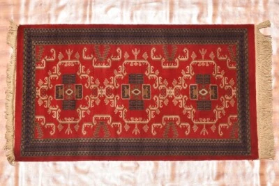 Oriental Decorative Red Colour Traditional rug 2.6x4 Hand Knotted Afghan - Image 1 of 4