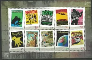 MINT 2006 ROCK POSTERS STAMP SHEETLET OF 10 - MIDNIGHT OIL, ROLLING STONES, ANGE - Picture 1 of 1