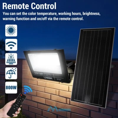 3000W Waterproof Solar Flood Light Dusk Dawn LED Road Wall Lamp+35W Solar Panel - Image 1 of 4